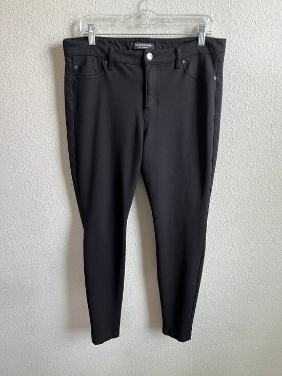 Liverpool Pants - Liverpool Black High Rise Skinny Pants Women's 14/32 Stretch Minimalist Jegging